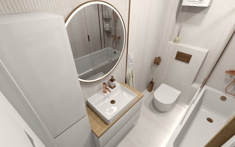 wizualizacja jak mogłaby wyglądać łazienka