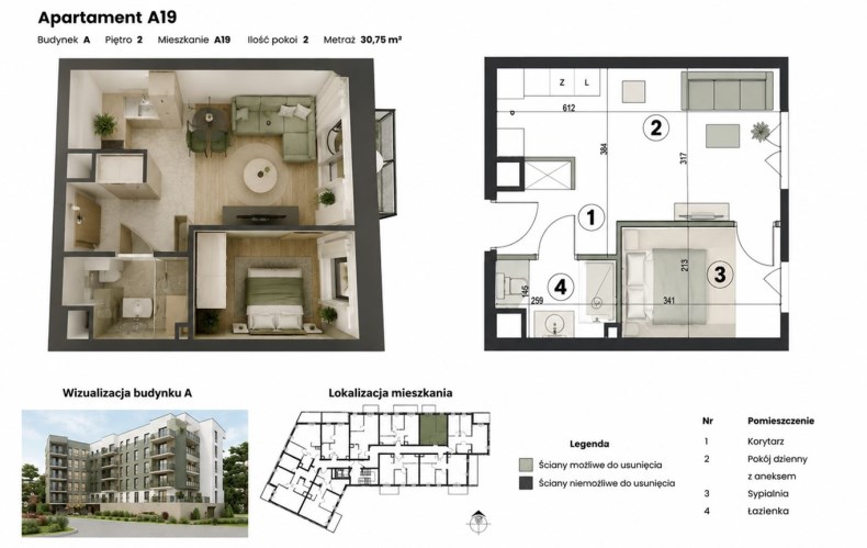 rzut i usytuowanie apartamentu